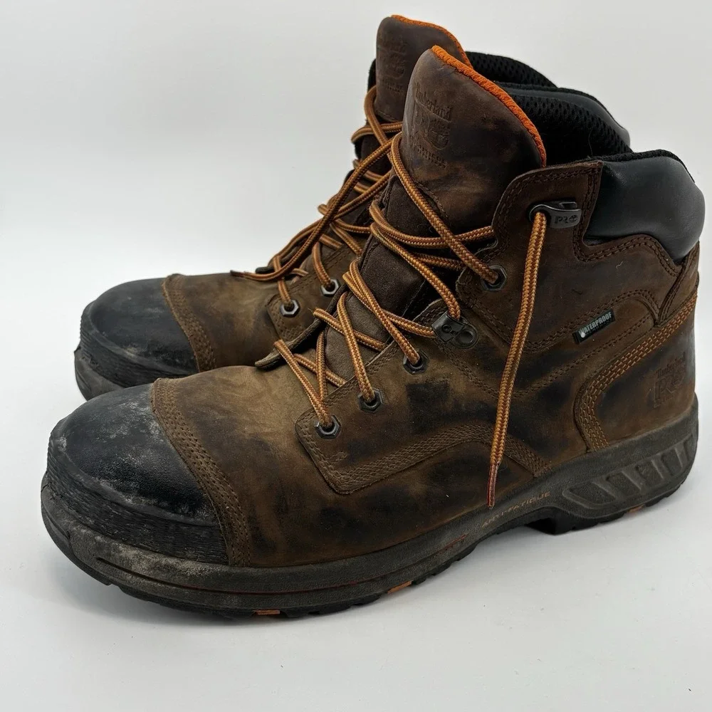 Timberland PRO Helix HD 6in Composite Toe Waterproof Boots Mens Size 13 W Brown